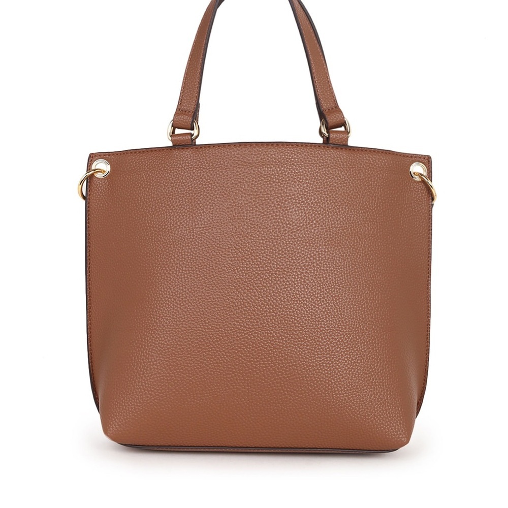 Tommy Hilfiger NWOT Cognac solid satchel bag - Picture 3 of 9